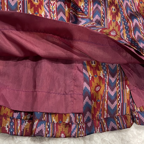 RUTH MATTHEWS DESING 2 piece silk skirt & blouse set Vintage Aztec luxury print. - Picture 11 of 16